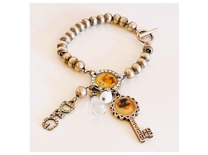 Magnifica parure vintage DOLCE & GABBANA collana, bracciale e orecchini con cammeo e cristalli Argento Multicolore - vista 7