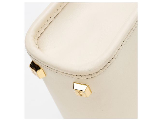 Fendi Leather Sunshine Mini Shopper Tote Weiß - Ansicht 9