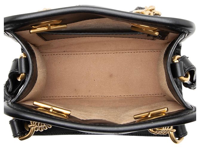 Mini Tote Gucci GG Marmont de piel matelassé Negro - vista 7