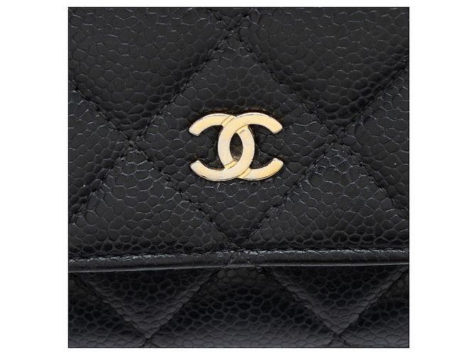 Chanel Classic Wallet on Chain aus Kaviarleder Schwarz - Ansicht 10