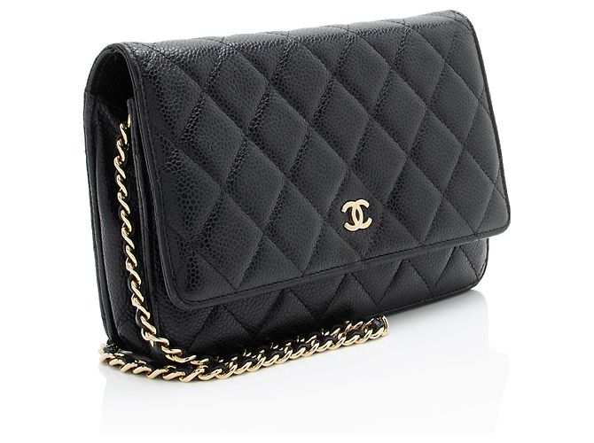 Chanel Classic Wallet on Chain aus Kaviarleder Schwarz - Ansicht 2
