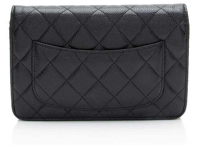 Chanel Classic Wallet on Chain aus Kaviarleder Schwarz - Ansicht 3