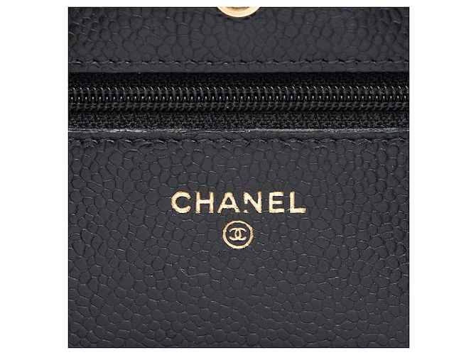 Chanel Classic Wallet on Chain aus Kaviarleder Schwarz - Ansicht 8
