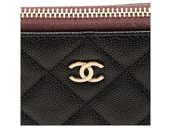 Gabrielle Pouch classica Chanel in pelle Caviar con zip Nero - vista 8