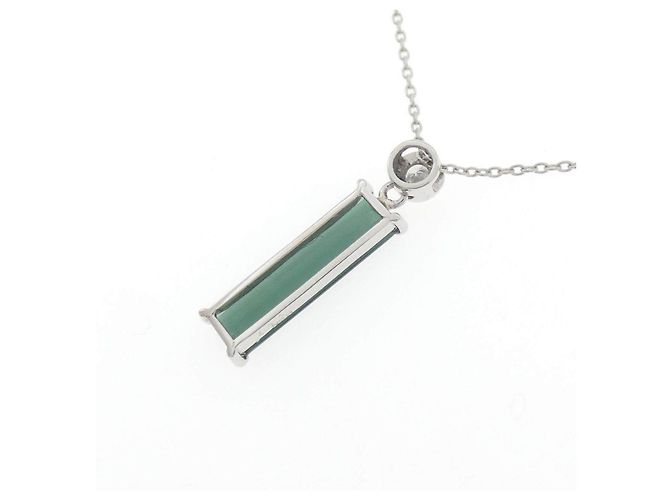 Autre Marque Collana in platino Pt900 Pt850 con tormalina Argento - vista 4