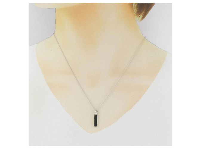 Autre Marque Collana in platino Pt900 Pt850 con tormalina Argento - vista 6