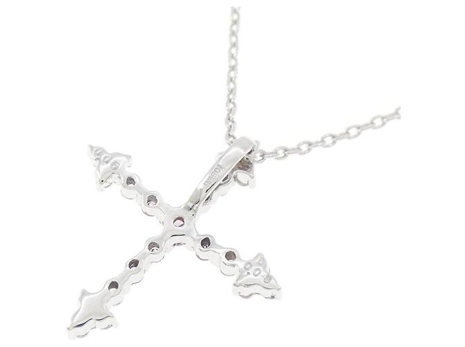 Autre Marque Collana Croce Au750 Diamante Rosa Argento - vista 4