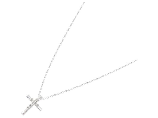 Autre Marque Collana Croce Diamanti Au750 Argento - vista 2