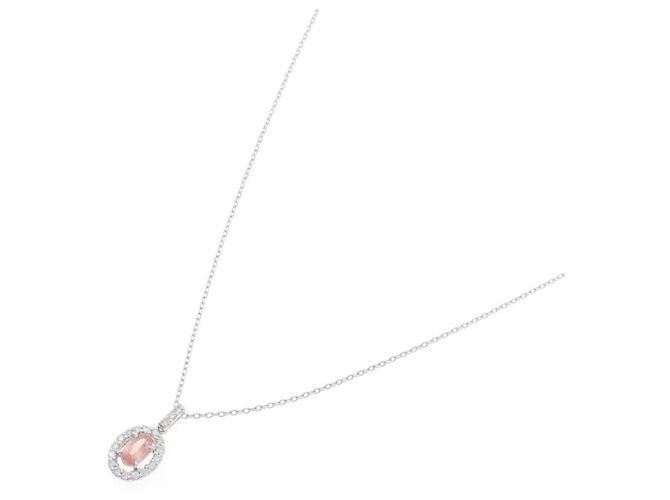 Autre Marque Collana in Au750 Rodocrosite e Diamanti Argento - vista 2