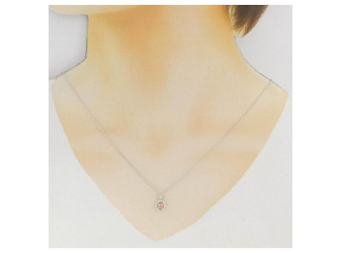 Autre Marque Collana in Au750 Rodocrosite e Diamanti Argento - vista 6