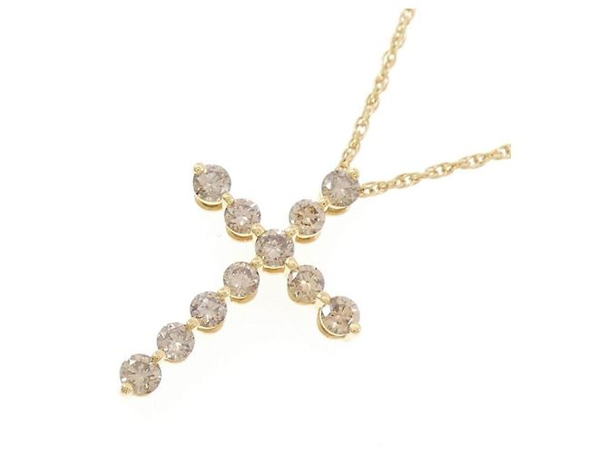 Autre Marque Collana Croce Diamanti Au750 D'oro - vista 3