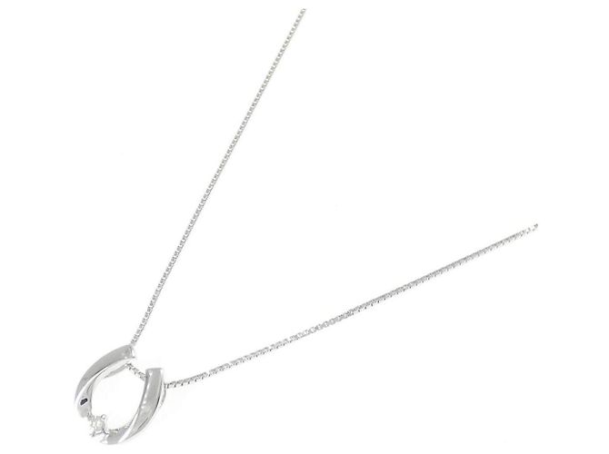 Autre Marque Collana in oro bianco K10 e diamanti Argento - vista 2