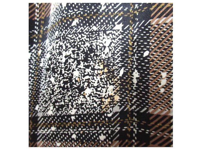 Valentino Vintage Check Satin 2way Kleidmantel Braun Schwarz Aus weiß - Ansicht 8