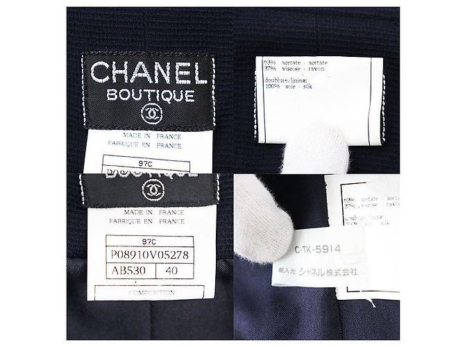 Conjunto Chanel 97C P08910 de acetato y rayón Azul Azul marino - vista 10