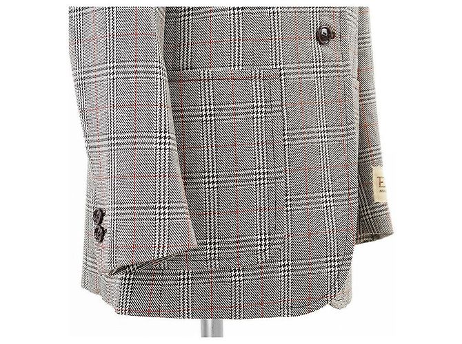 Gucci Glen Check Wool Tailored Jacket Brown - view 16