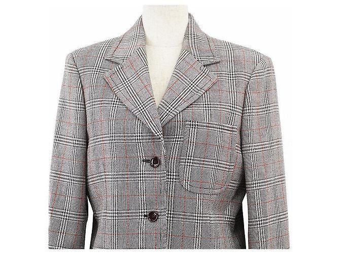 Gucci Glen Check Wool Tailored Jacket Brown - view 2