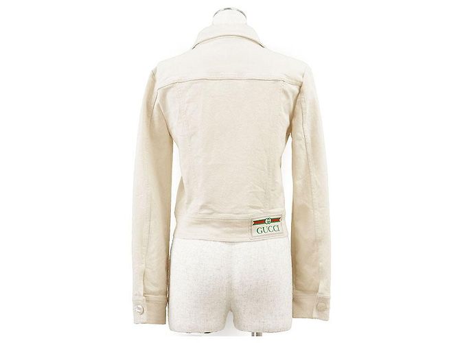Chaqueta de denim stretch de algodón Gucci Denim Crudo - vista 5