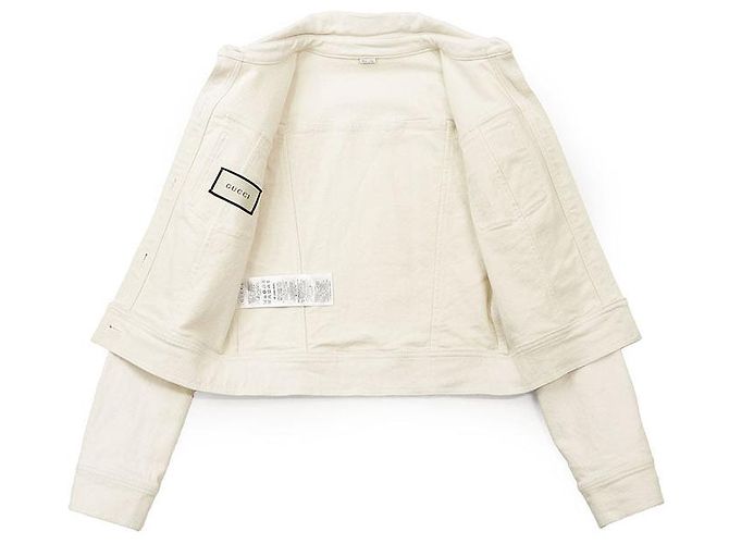 Chaqueta de denim stretch de algodón Gucci Denim Crudo - vista 7