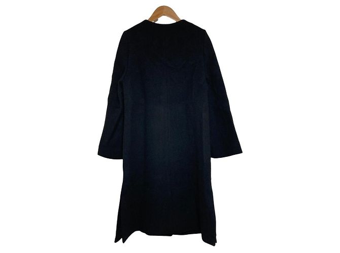 Autre Marque Abrigo de lana sin cuello green label relaxing Negro - vista 2