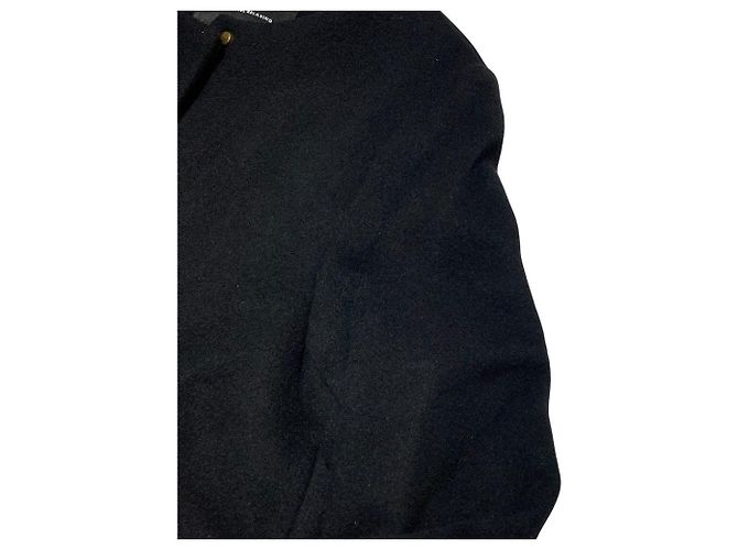 Autre Marque Abrigo de lana sin cuello green label relaxing Negro - vista 4