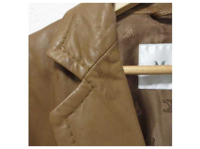 Chaqueta de manga corta de piel de cordero Max Mara Castaño Camello - vista 10