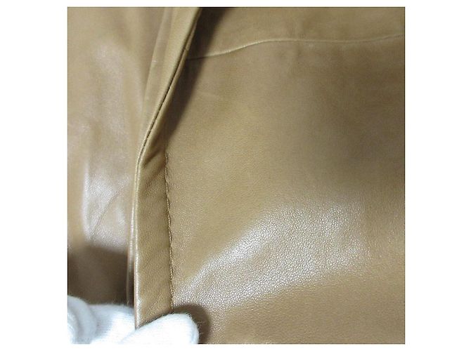 Chaqueta de manga corta de piel de cordero Max Mara Castaño Camello - vista 16