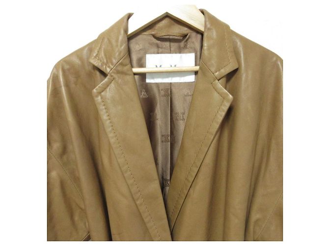 Chaqueta de manga corta de piel de cordero Max Mara Castaño Camello - vista 4