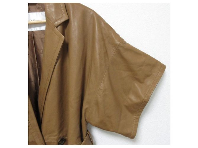 Chaqueta de manga corta de piel de cordero Max Mara Castaño Camello - vista 5