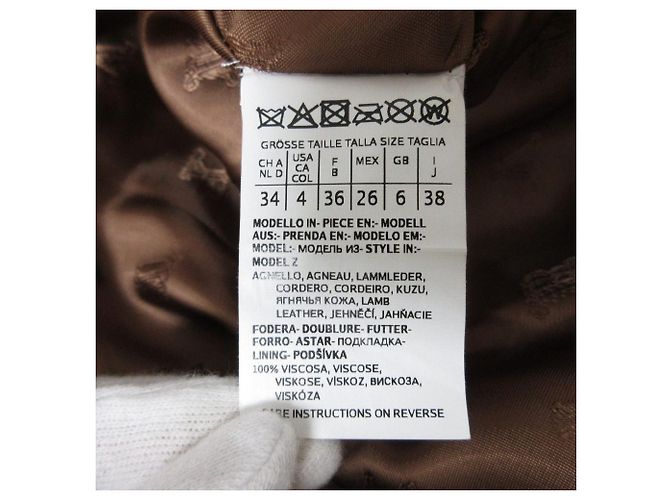 Chaqueta de manga corta de piel de cordero Max Mara Castaño Camello - vista 7