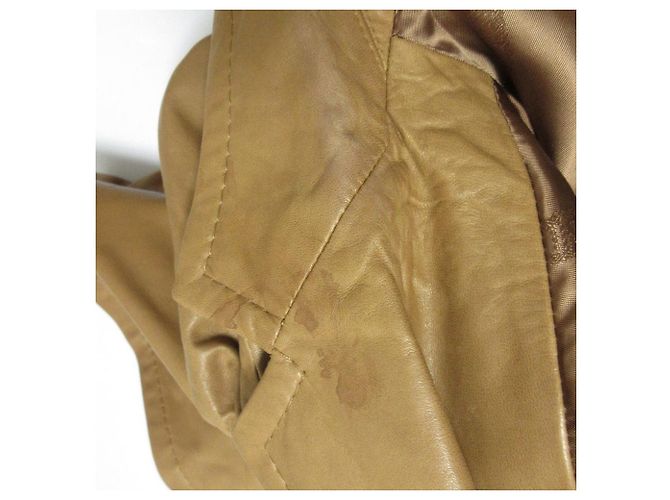 Chaqueta de manga corta de piel de cordero Max Mara Castaño Camello - vista 9