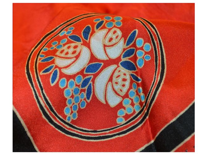 Philosophy di Lorenzo Serafini Red silk scarf with floral print Black White Blue - view 3
