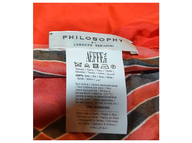 Philosophy di Lorenzo Serafini Red silk scarf with floral print Black White Blue - view 6