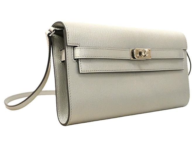 Hermès Portafoglio Hermes Kelly To Go Chevre Shamkila Silver Argento - vista 2