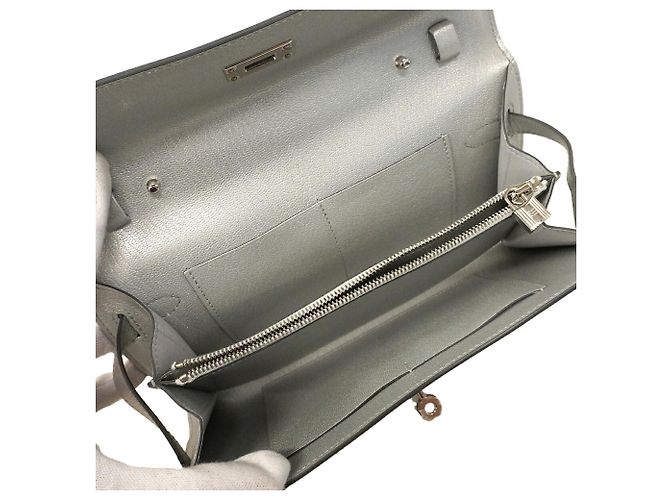 Hermès Portafoglio Hermes Kelly To Go Chevre Shamkila Silver Argento - vista 4