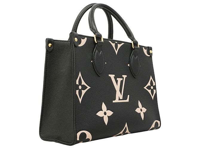 Borsa Louis Vuitton Monogram Empreinte Bicolor OnTheGo PM Nero Beige - vista 2