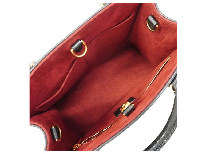 Borsa Louis Vuitton Monogram Empreinte Bicolor OnTheGo PM Nero Beige - vista 4