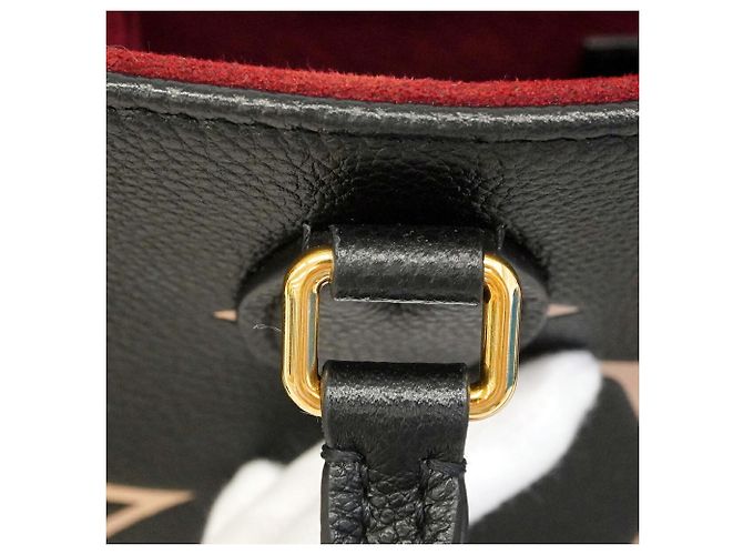 Borsa Louis Vuitton Monogram Empreinte Bicolor OnTheGo PM Nero Beige - vista 8