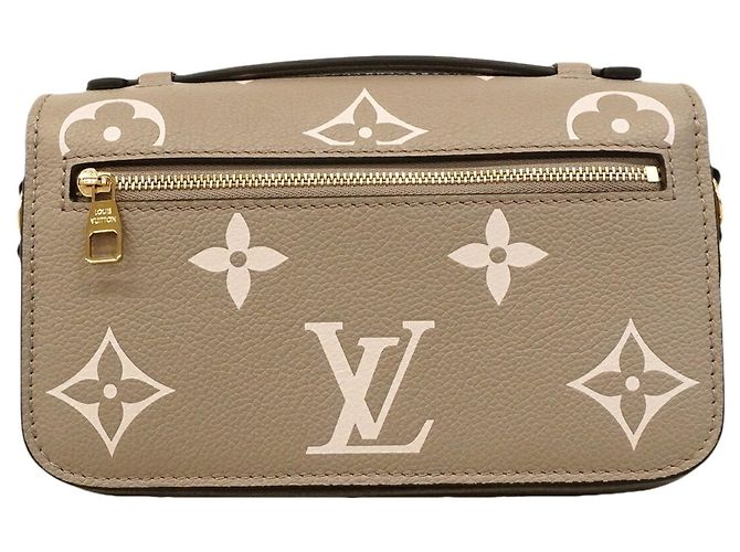 Borsa Louis Vuitton Monogram Empreinte Bicolor Pochette Métis EW Crudo - vista 10