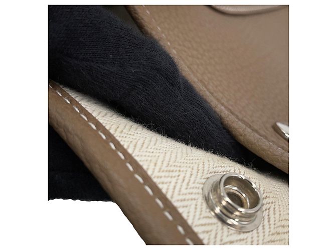 Hermès Borsa Tote Hermes Garden PM in Grigio Etoupe Taupe - vista 8