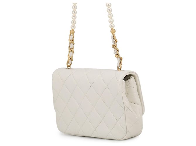 Sac à épaule Chanel Matelassé avec chaîne Blanc - vue 2