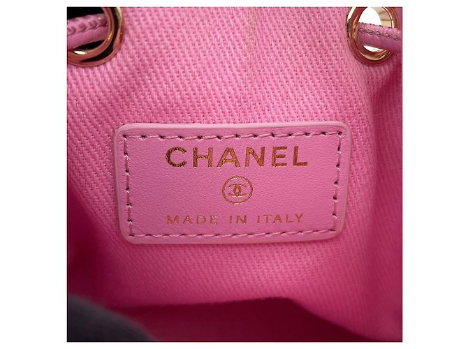 Borsa a tracolla con catena Chanel in vitello granulato rosa - vista 11