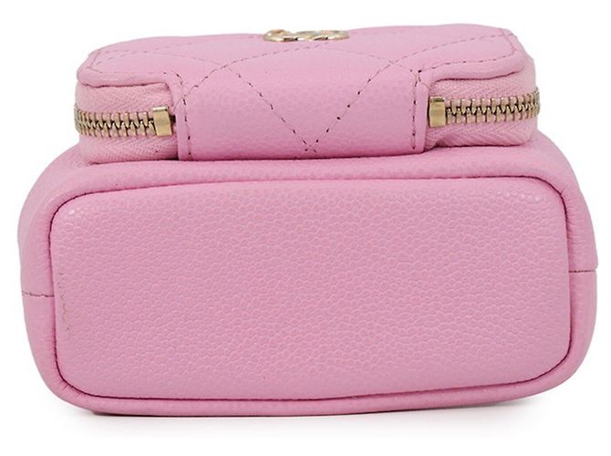 Borsa a tracolla con catena Chanel in vitello granulato rosa - vista 3