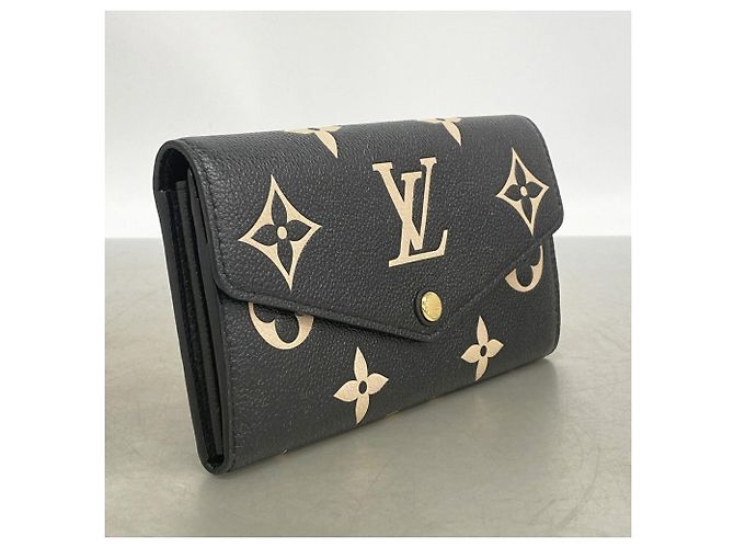 Sarah Portafoglio lungo Louis Vuitton Monogram Empreinte Bicolor Nero Beige - vista 2
