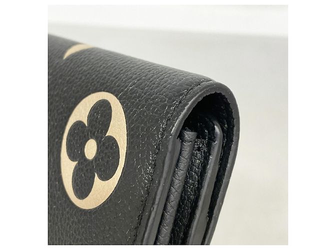 Sarah Portafoglio lungo Louis Vuitton Monogram Empreinte Bicolor Nero Beige - vista 6