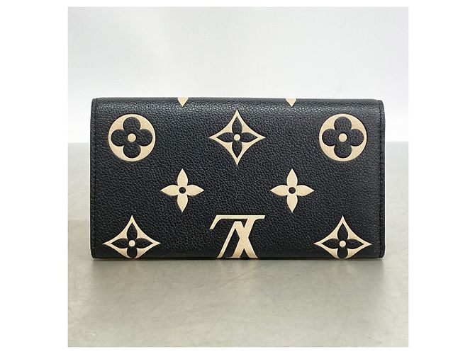Sarah Portafoglio lungo Louis Vuitton Monogram Empreinte Bicolor Nero Beige - vista 9