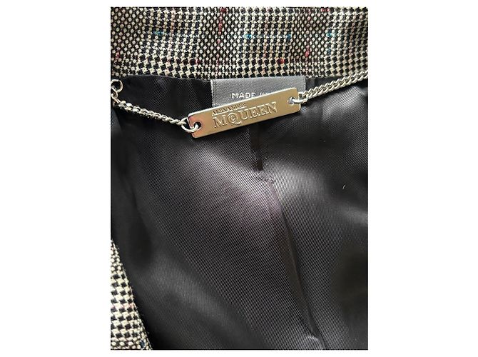 Alexander McQueen Karoblazer für Damen Schwarz Pink Blau Grau - Ansicht 13