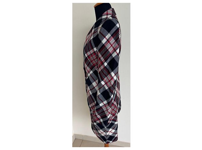 Set Blazer e Gonna in Misto Lana a Quadri Alexander McQueen Nero Bianco Rosso Grigio - vista 4