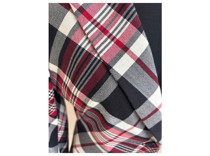 Set Blazer e Gonna in Misto Lana a Quadri Alexander McQueen Nero Bianco Rosso Grigio - vista 6
