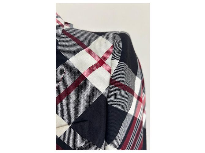 Set Blazer e Gonna in Misto Lana a Quadri Alexander McQueen Nero Bianco Rosso Grigio - vista 7