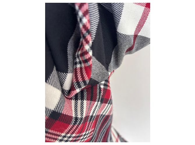 Set Blazer e Gonna in Misto Lana a Quadri Alexander McQueen Nero Bianco Rosso Grigio - vista 8